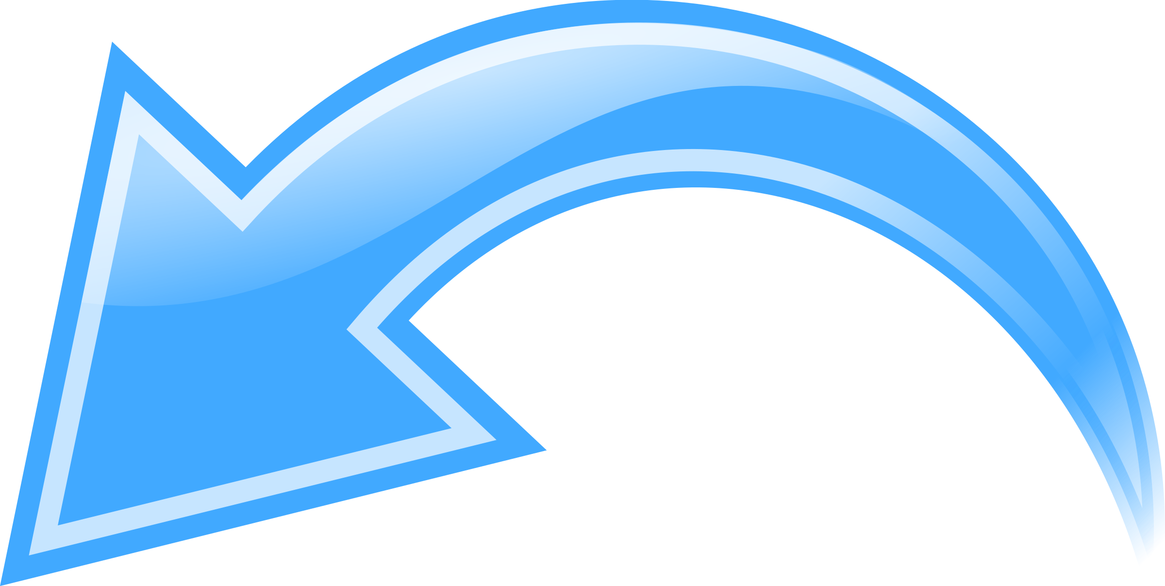 Curved Arrow Blue - Curved Arrow Left Png (2400x1207)