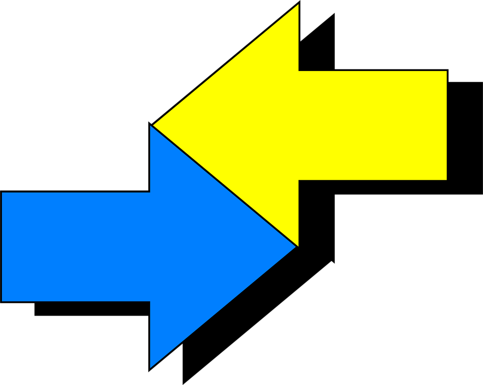 Yellow Arrow Clip Art - Yellow And Blue Arrow (958x765)