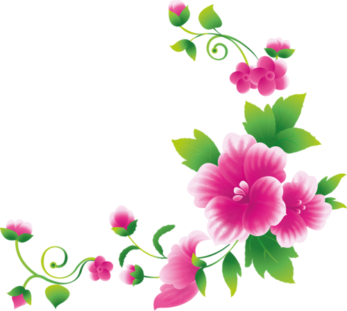 Beautiful Corners Цветочные Уголки 84 Png Архив - Blue Flower Corner Png (500x449)