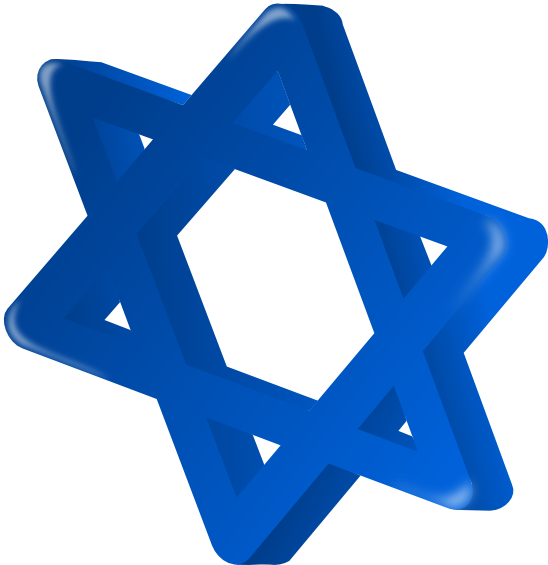 Hanukkah - Clipart - Estrella De David Azul Png (555x584)