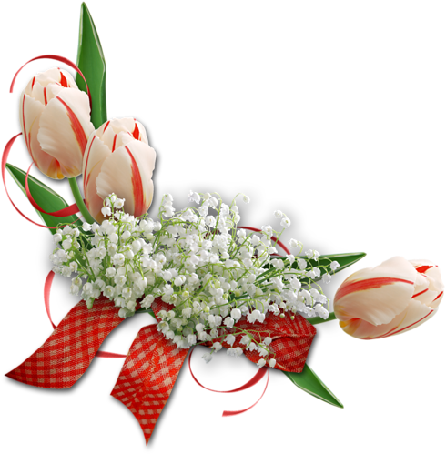 Уголки Цветочные - Animé Gifs Muguet Porte Bonheur (500x500)