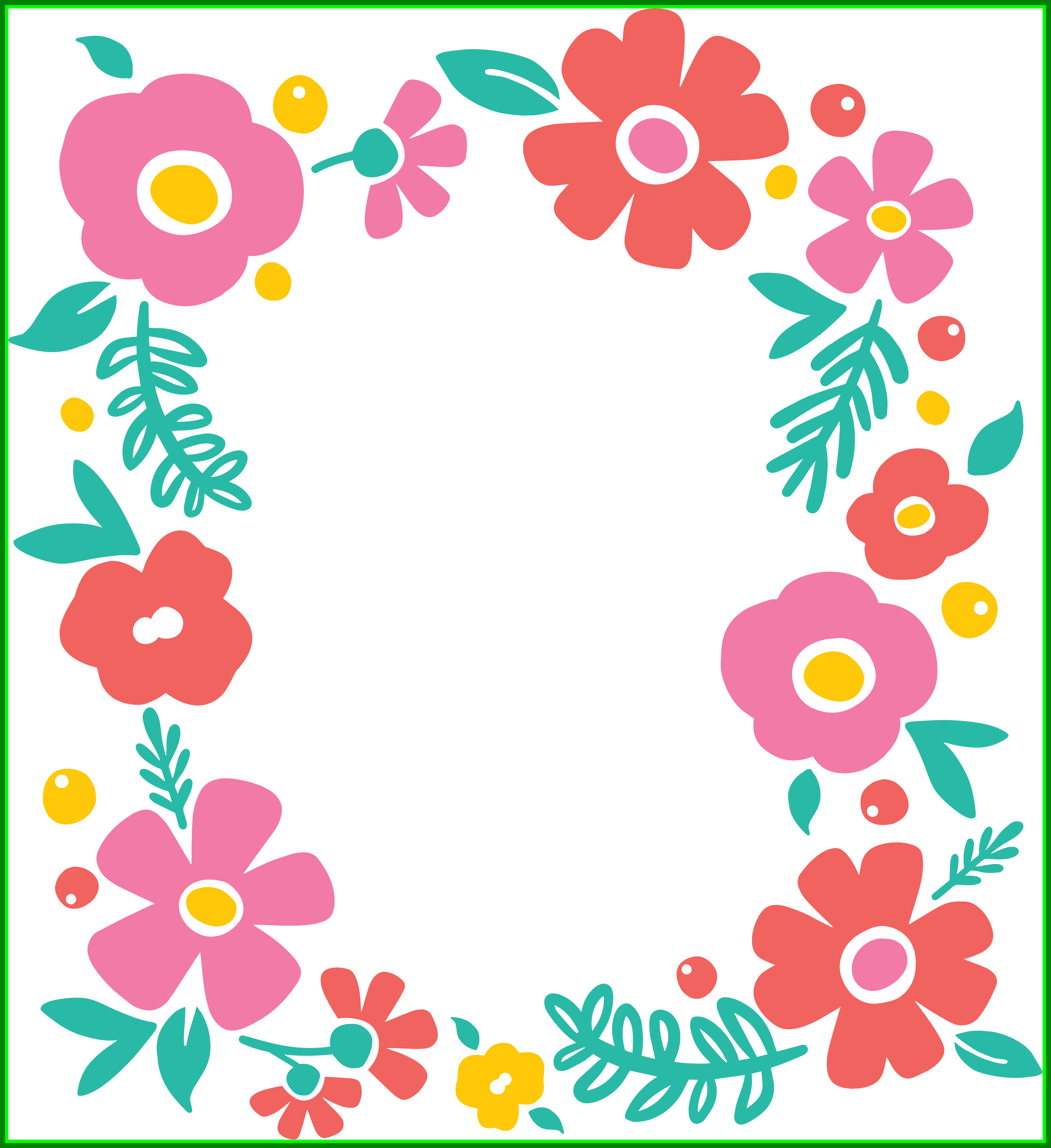 Fascinating Svg Flower Cut File For Silhouette Or Cricut - Flower Border Svg (3164x3456)