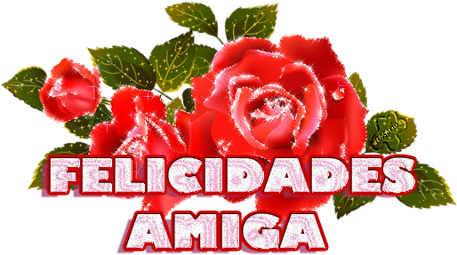 Gifs De Felicidades - Felicidades Amiga Con Rosas (546x304)