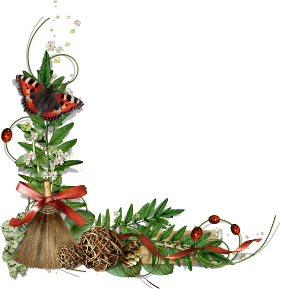 Цветочные Уголки В Формате Png - Clip Art (600x602)