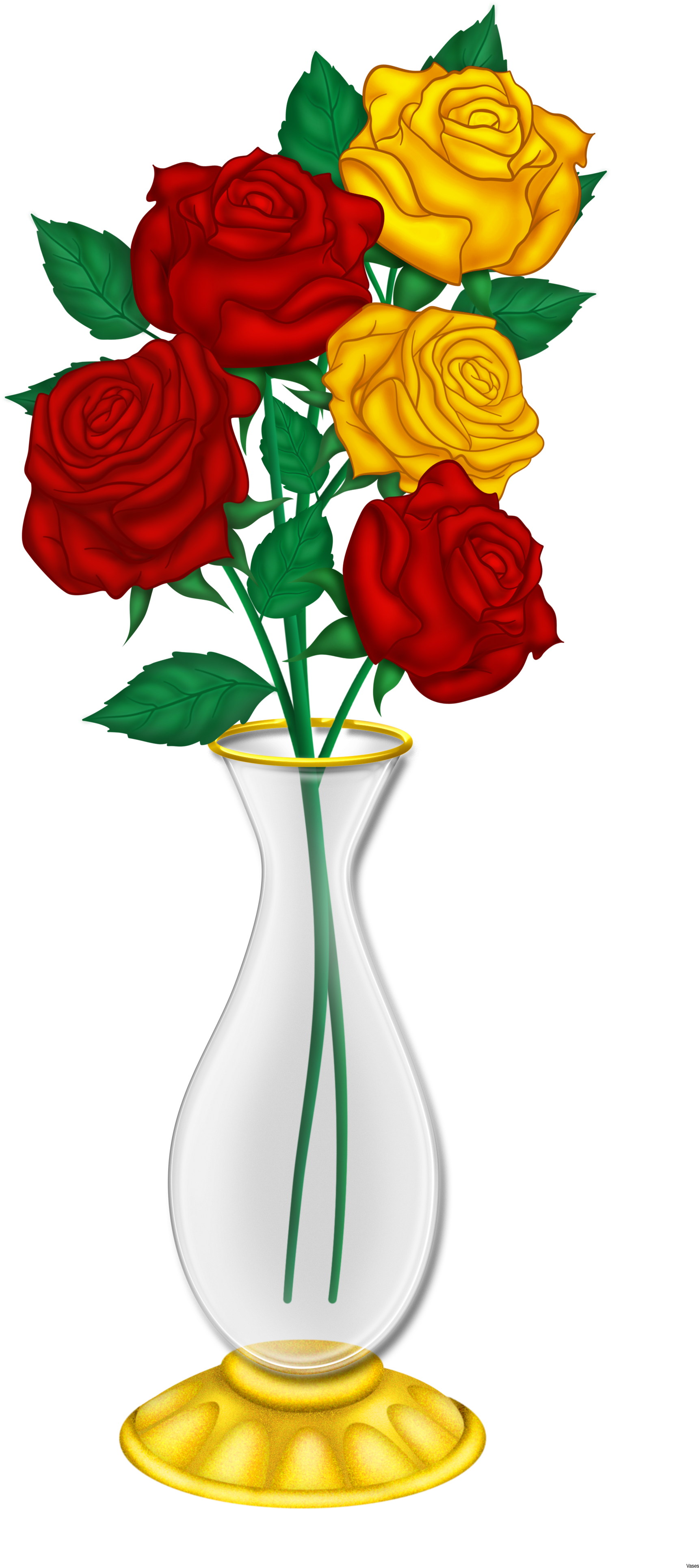 Ruin Clipart Vase - Roses In A Vase Clipart (1912x3952)