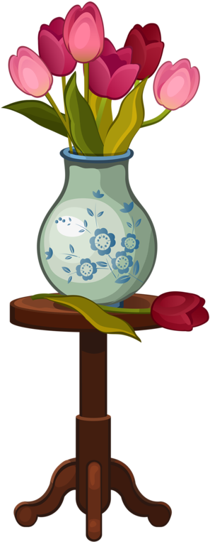 Tulips In Vases - Portable Network Graphics (347x800)