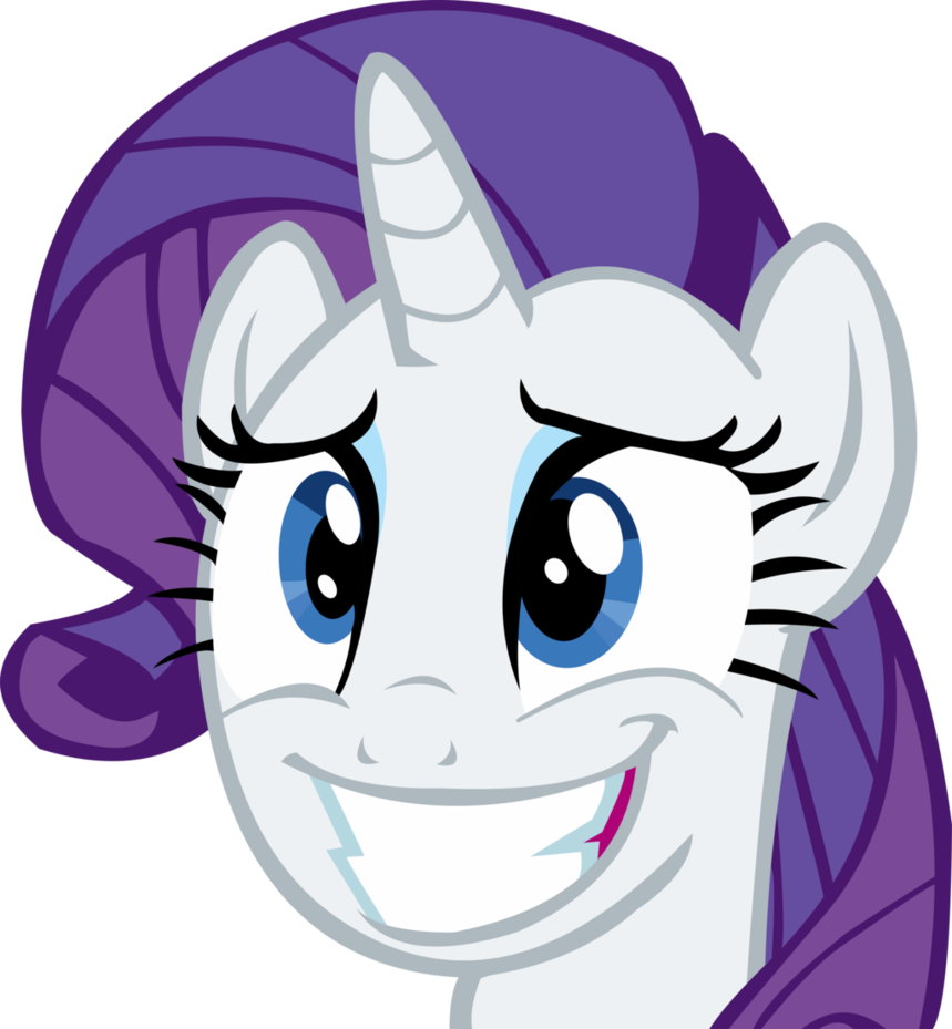 04 Nervous Smile By Cyanlightning - Rarity Head (859x929)