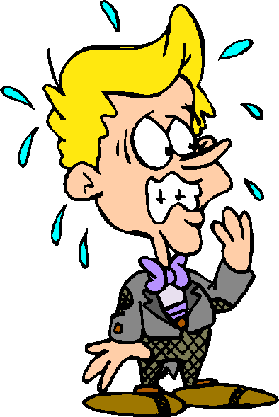 Nerves Clipart Afraid - Nervous Clipart (394x589)