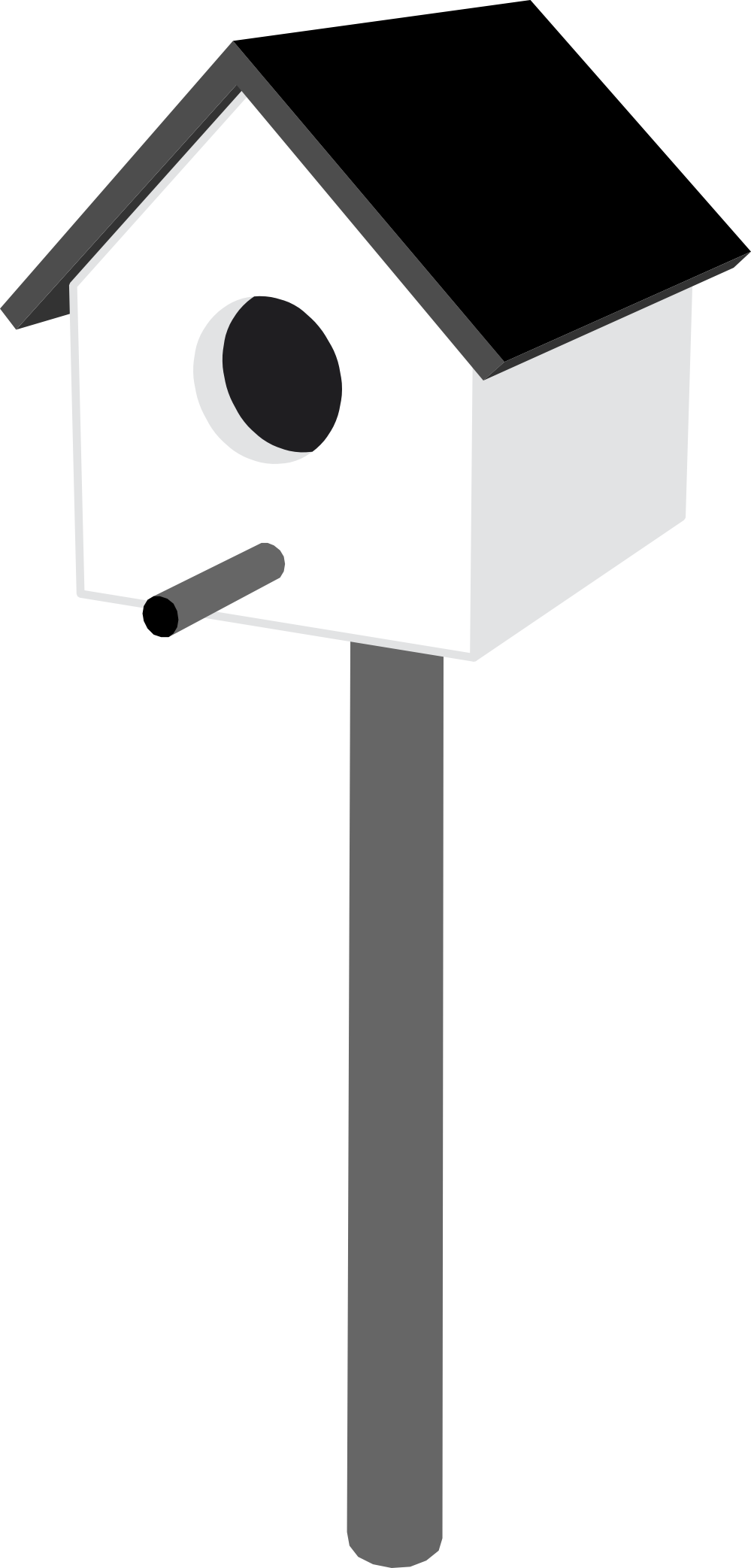 Birdhouse Black White Line Art 999px 70 - Black And White Bird House (999x2085)