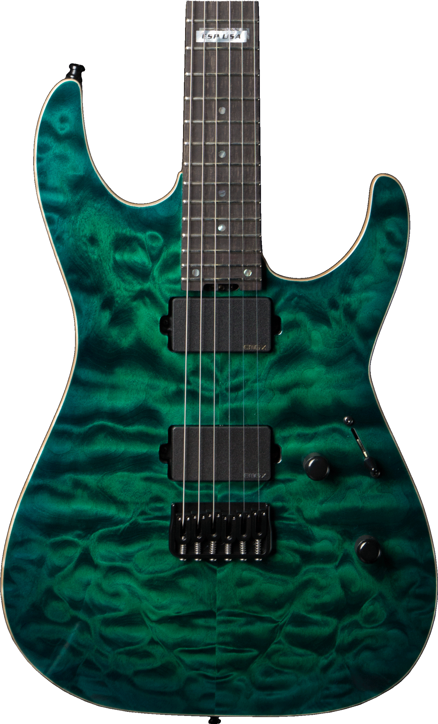 Esp Usa M-ii Hard Tail Electric Guitar W/ Emg's - Esp Ltd Black Metal (2682x2682)