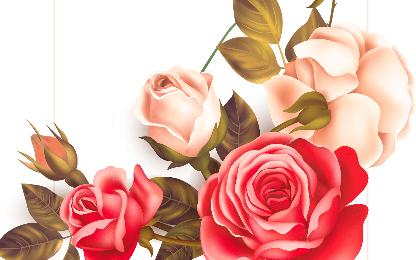 Poster Aesthetics Valentines Day Simple Aesthetic Background - Vetor Flores Png (1368x855)