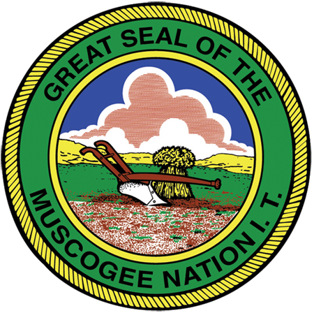 Great Seal Of The Muscogee Nation I - Muscogee Creek Indian Flag (450x448)