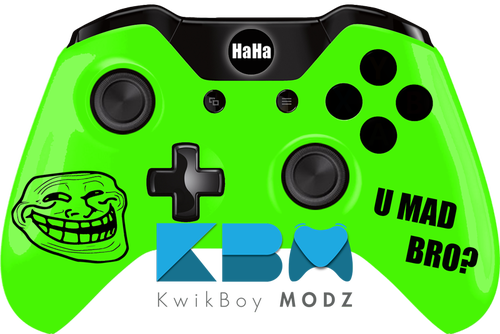 Custom Green Troll Face Xbox One Controller - Troll Face Internet Meme 4chan Button Pin Badge 25mm (500x334)