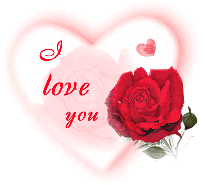 I Love You Heart Glitter - Rose With I Love U (435x381)