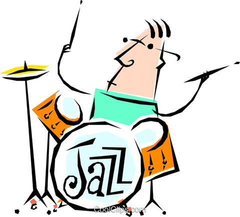 Cool Jazz Drummer - Clip Art (480x434)