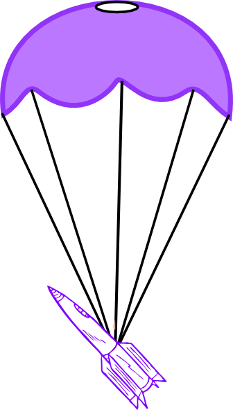 Parachute With Rocket Clip Art At Clker Com Vector - Parachute On A Rocket (336x590)