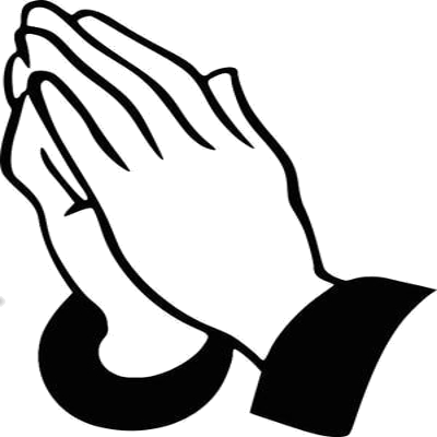 Praying Hands Clip Art Transparent - Praying Hands Black And White Clipart (400x400)