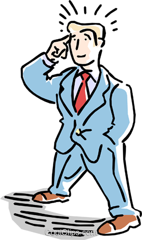 Man Thinking Royalty Free Vector Clip Art Illustration - Thinking Man Clip Art Png (284x480)