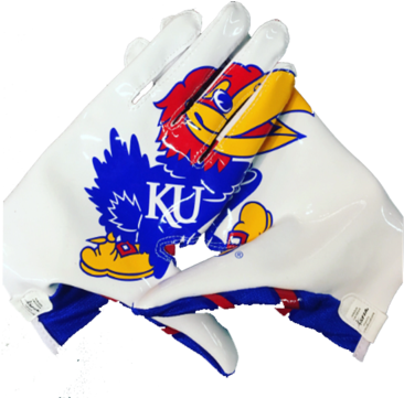 Youth Ku Adidas 5 Star Football Gloves - Kansas Jayhawks (480x360)