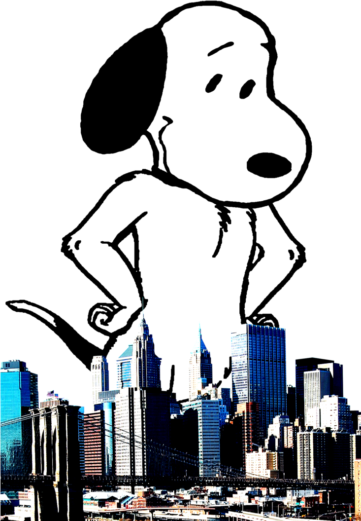 Giant Snoopy Protects New York City By Bradsnoopy97 - New York City (732x1090)