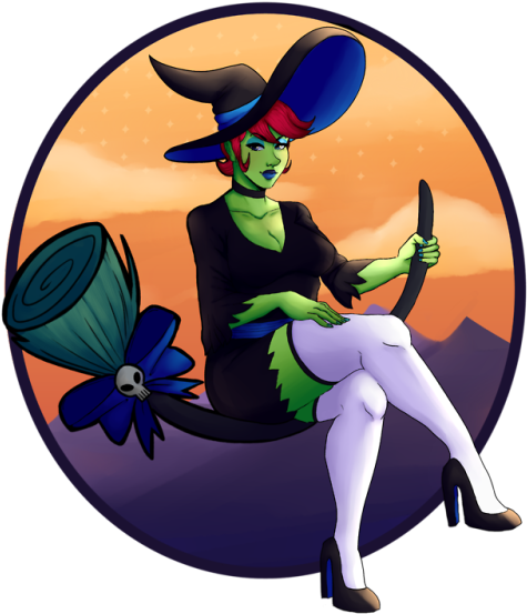 I Drew @zoestanleyarts Witch, Gale I Love Her - Cartoon (500x566)