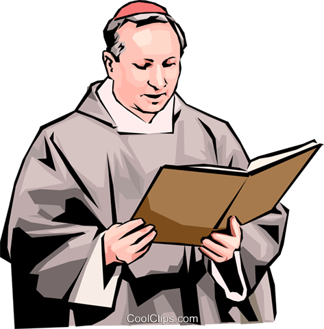 Priest Royalty Free Vector Clip Art Illustration - Animated Picture Of Priest (473x480)