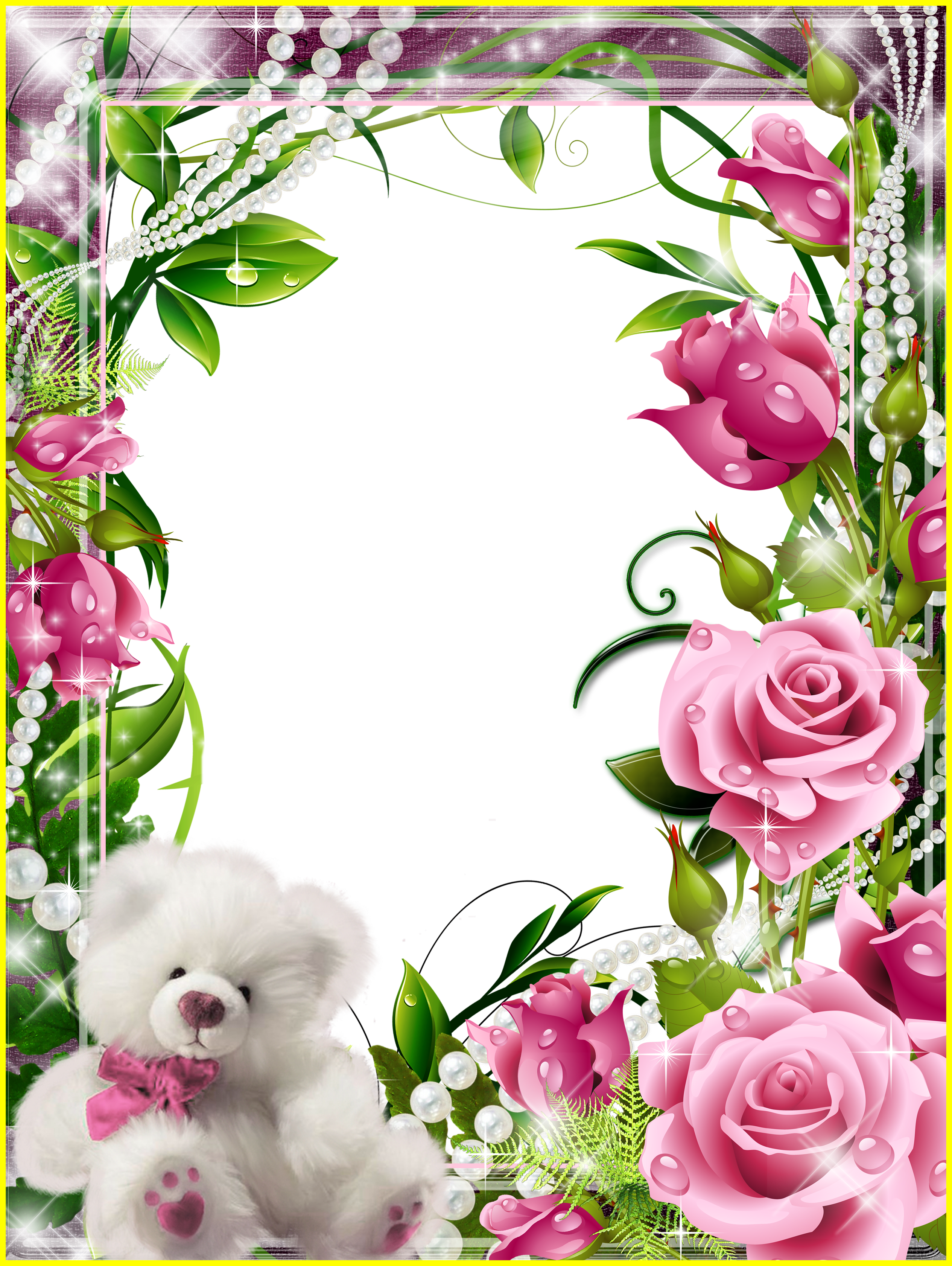 Incredible Transparent Frame With Pink Roses And White - 5d Diy Diamond Painting Cross Stitch Pink Rose Diamond (2530x3363)