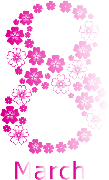 Pink 8 March Womens Day Png Clipart Image - 8 March Women's Day Png (364x600)