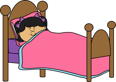 Bedroom Clipart - Girl Sleeping Clipart (450x320)
