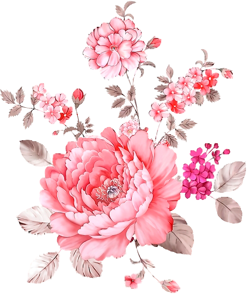 Transparency / Overlay For Personal Use - Transparent Pink Flowers Overlay (489x581)