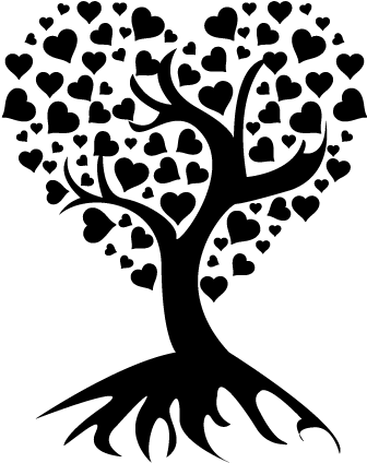 "zaxlab Orthodontics " - Black And White Heart Tree (432x484)
