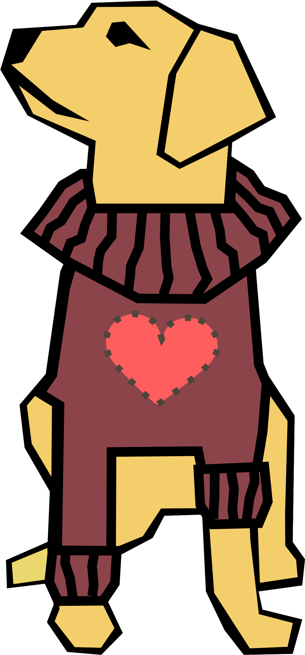 Dog In Valentine's Day Shirt - Drawn Dog (2317x2400)
