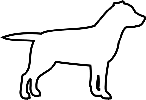 Labrador Retriever Rubber Stamp - Outline Of Labrador (600x600)