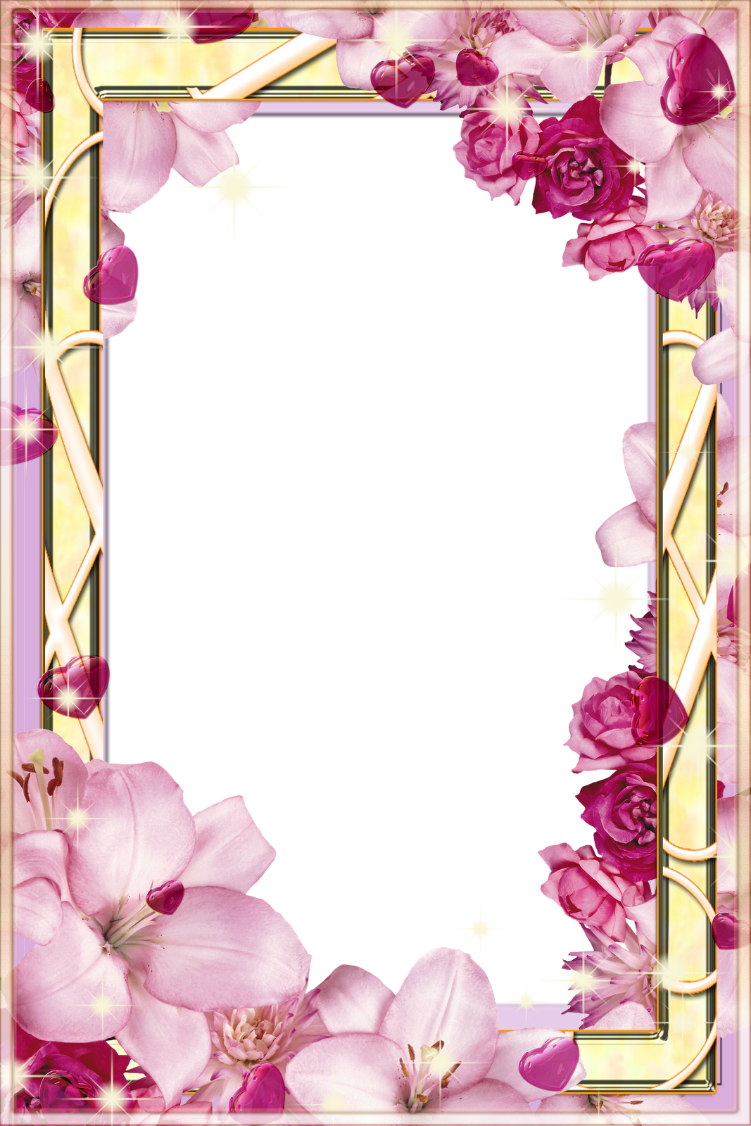 35 Frames Png Em Alta Resolução E Fundo Transparente - Flower Frames For Photoshop (1067x1600)