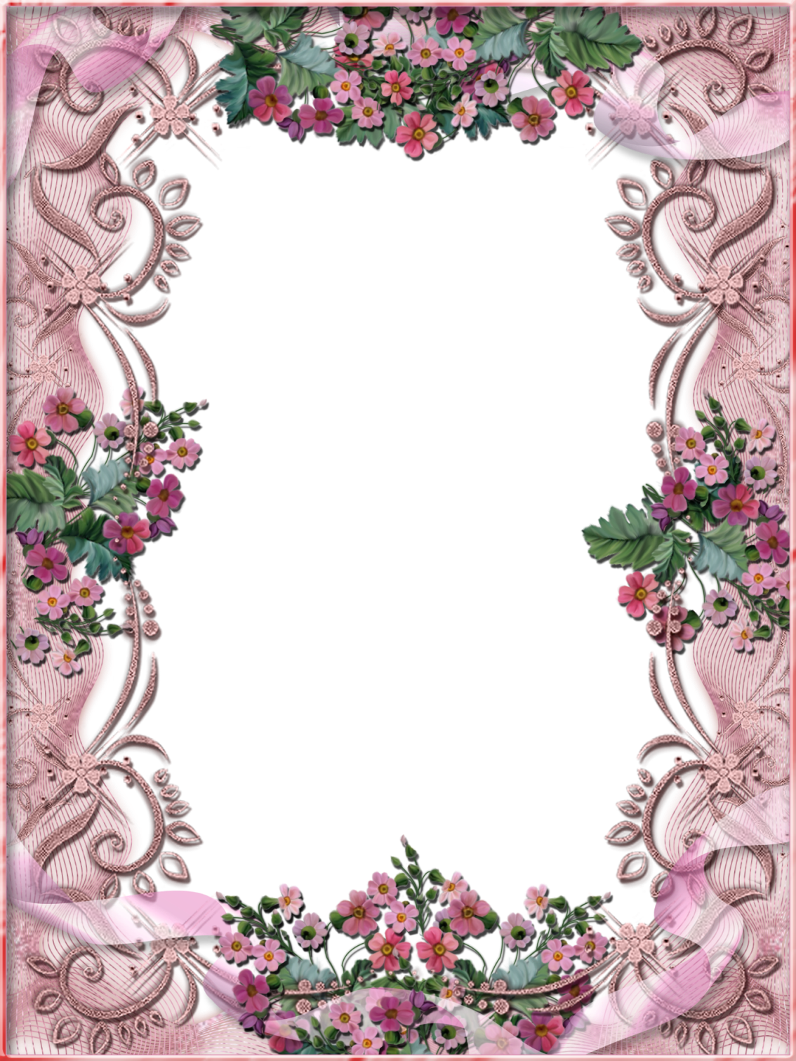 Download Here Beautiful Flower Frames Png - Picture Frame (1134x1512)