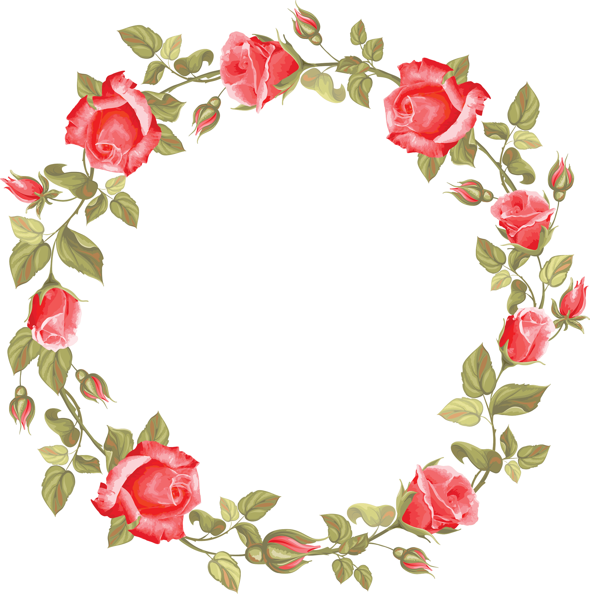 Rose Circular Frame - Background Wreath (1986x2000)