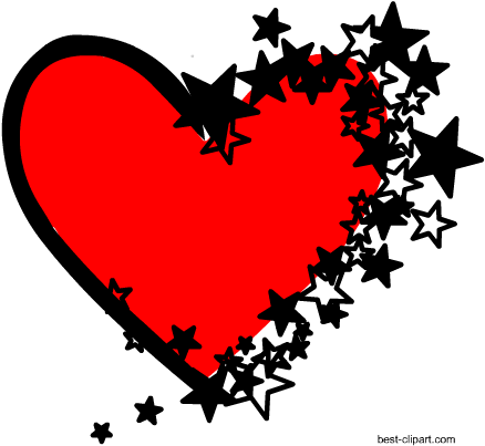 Hearts With Stars, Free Png Clip Art - Hearts And Stars Clipart (450x450)