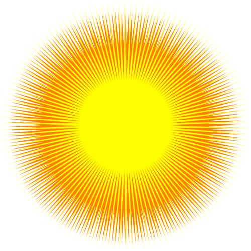 Glowing Sun Vector Clip Art - Panteón Rococó (500x500)