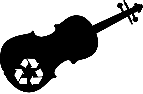 Recycling Fiddle Clip Art At Clker - Cello Silhouette (600x393)