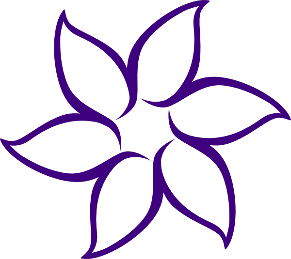 Flower Clipart Black And White (600x535)