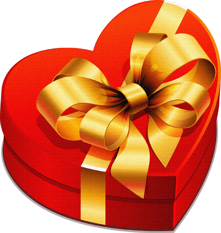 Heart Gift Box Png (761x800)