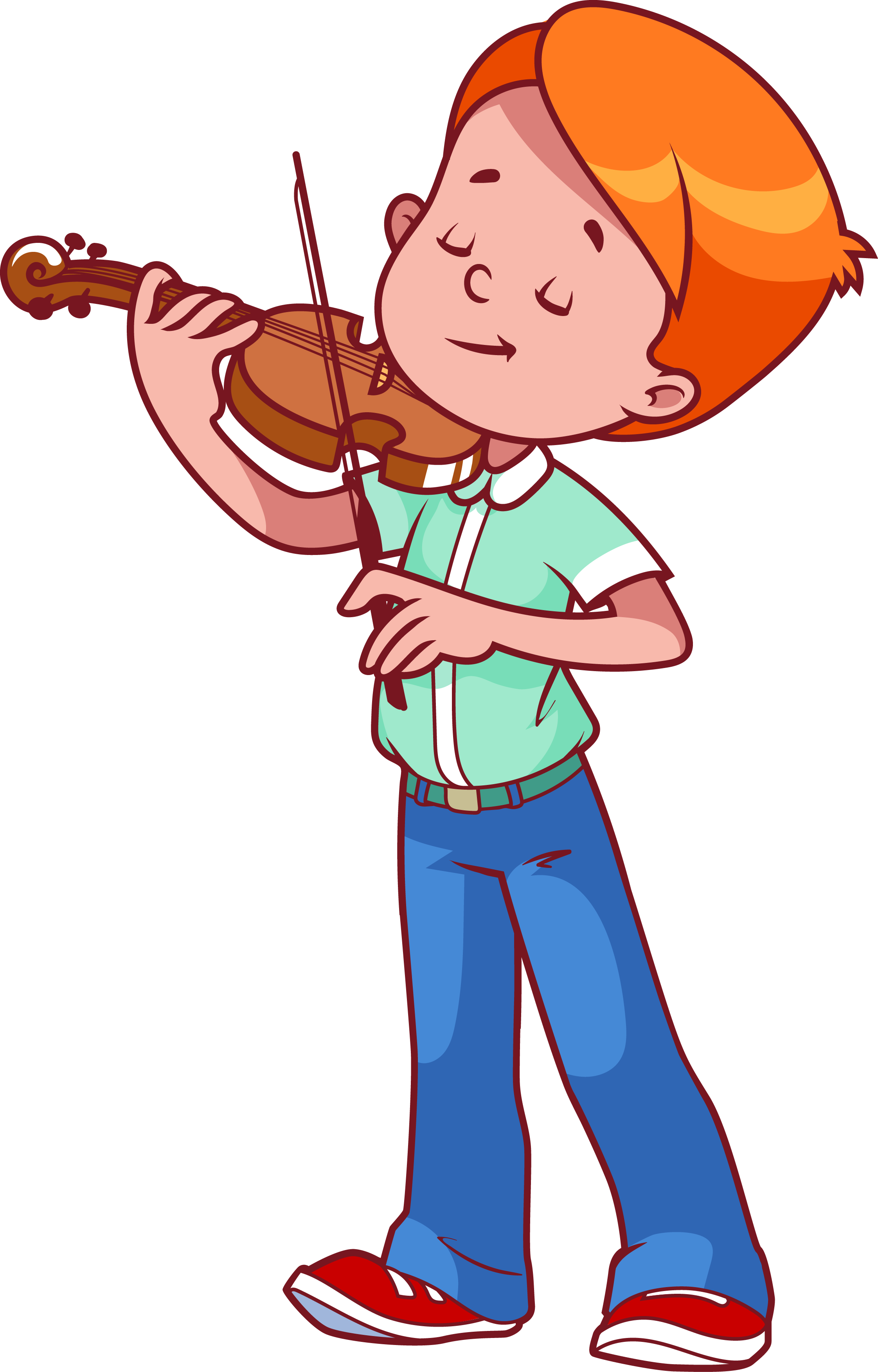 Violin Technique Clip Art - Boy Playing Violin Clipart (2244x3508)