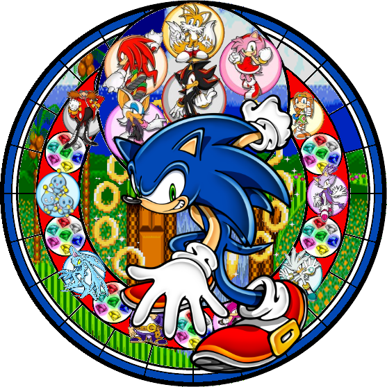 Sonic Stained Glass Art By Angelbrat3005 - Multi-dimensional: Sonic Adventure 2 Original Sound (557x558)