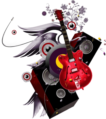 Ideal Cool Background Drawings Psd Detail Digital Music - Guitar With Love (358x400)