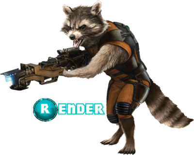 Roket Rakun Gotg Psd - Rocket Raccoon White Background (400x321)