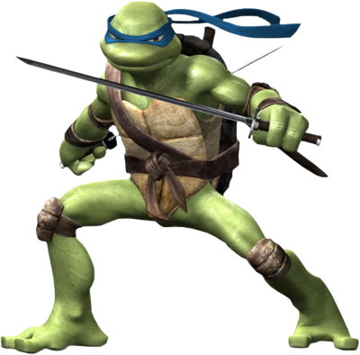Leonardo Ninja Turtle 2014 Png Psd Detail - Leonardo The Ninja Turtle (400x394)