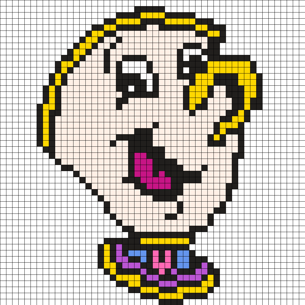 Chip From Beauty And The Beast - Chip Hama Beads (1050x1050)