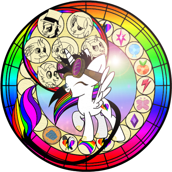 Stain Glass Lightning Bliss By Lightning-bliss - Lightning Bliss Mlp Kingdom Hearts (576x585)