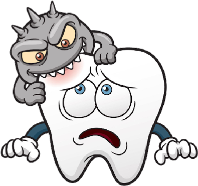 Teeth Clipart - Cartoon Teeth With Cavities (400x400)
