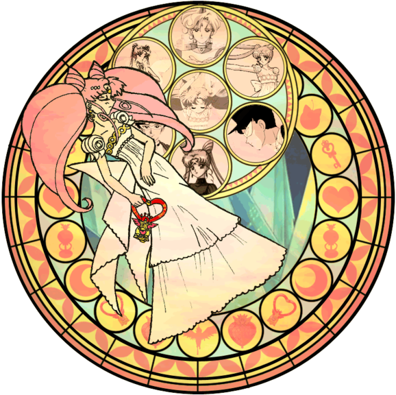 Kh Stained Glass Chibiusa By Cl Pinkskull - Stained Glass Kingdom Hearts (600x600)